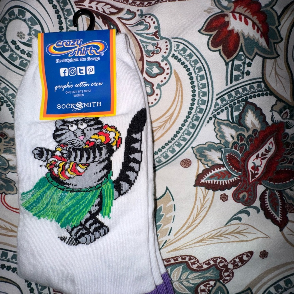 Socksmith White and Purple Casual Socks